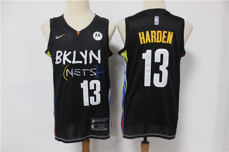 2021 Men Brooklyn Nets 13 Harden black Home Stitched NBA Jersey